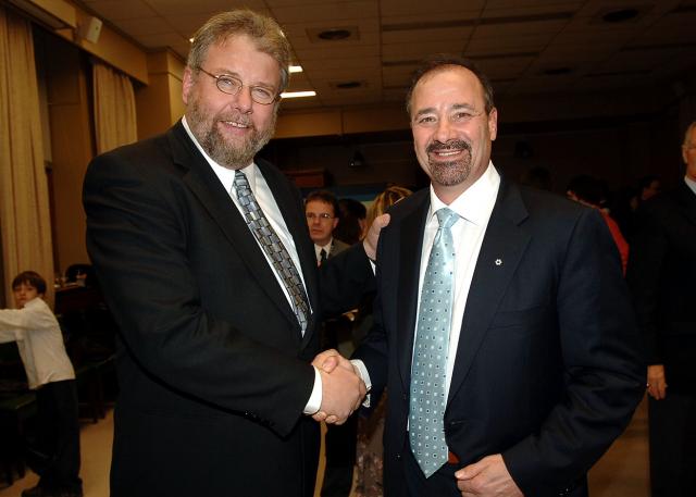 Bill and Ken Georgetti celebrate anti-scab legislation victory in the House